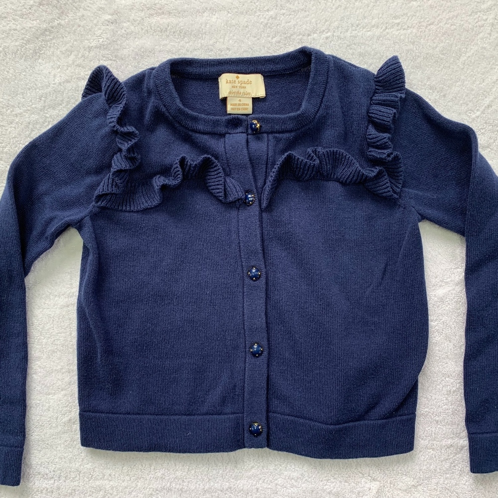 NWOT- Kate Spade Toddler/Girls Ruffle Yoke Sweater